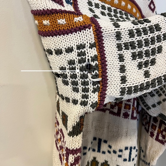 Vintage Britches Great Outdoors USA Men’s Cotton Geometric Sweater Knit L Flaws - Picture 5 of 13